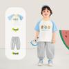 Kaka Panda Kids' Cartoon Embroidered Short Sleeve T-Shirt