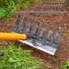 2/3/4/5/7 Teeth Carbon Steel Weed Rake Garden Hand Rake Weeding Scarifier Nail Harrow Metal Harrow Farm Garden Weeding Tool