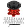 Car Steering Wheel Hub Quick Release Adapter Snap Off Kit with Screws(Red)