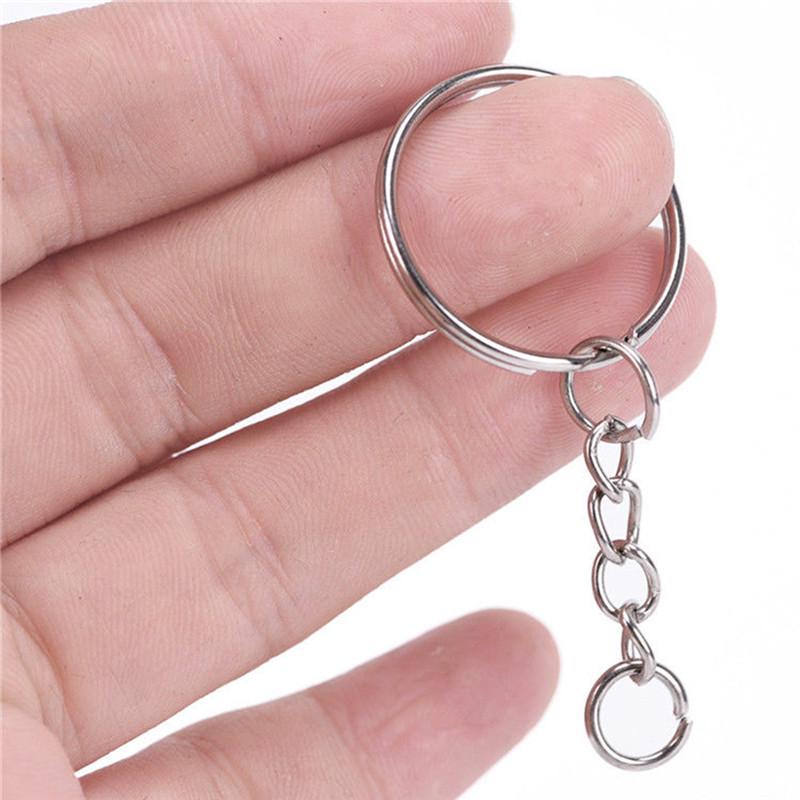 50Pcs Diy Polished Silver Key Rings Key Chain Split Ring Short Jewelry Findings