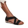 Womens/Ladies Hummingbird Suede Crossover Strap Wide Low Wedge Sandals
