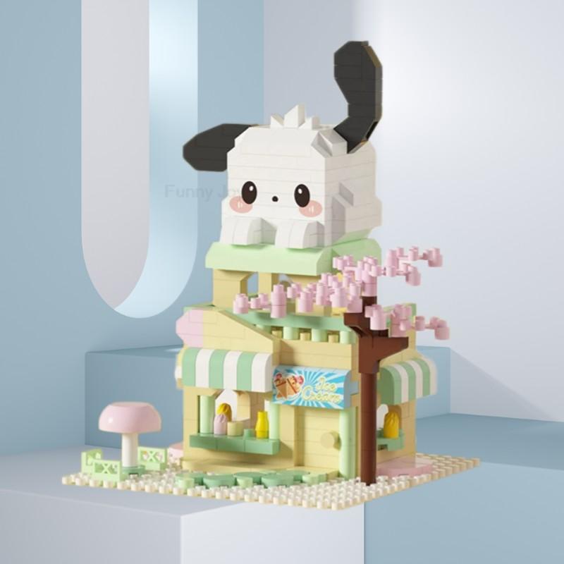Cartoon Anime Blocks Kuromi My Melody Cinnamoroll Mouse Building Blocks Doll Toy Kids Birthday Gift