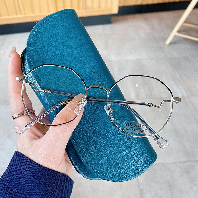 New Stylish Women'S Glasses Frame Polygon Shape Anti Blue Light Eyeglass Frames Creative Design Computer Glass