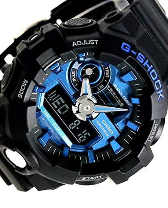 Пластиковые часы G-SHOCK Analog-Digital для мужчин, водостойкие 20 АТМ (GA-710-1A, GA-710-1A2, GA-710GB-1A) (GA-710-1A2 (синий))