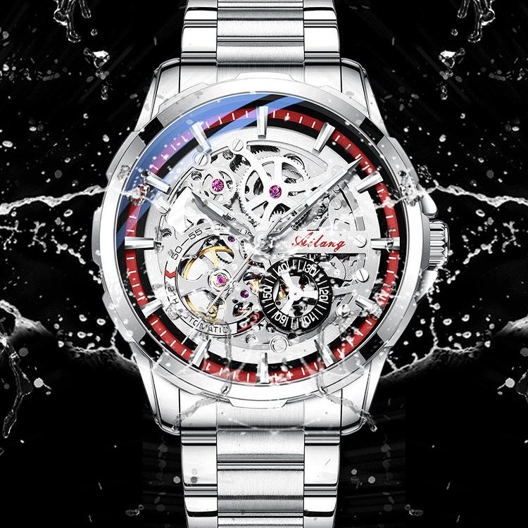 AILANG Швейцарские мужские часы Новые автоматические механические часы Полые часы