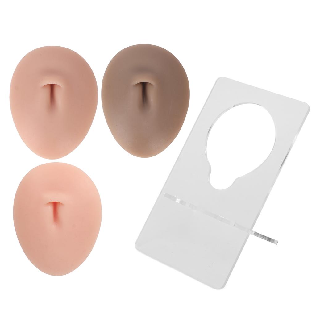 Silicone Belly Model 3D Piercing Practice Acupuncture Display Soft Belly Button Model for Teaching Belly Piercing Practice Model