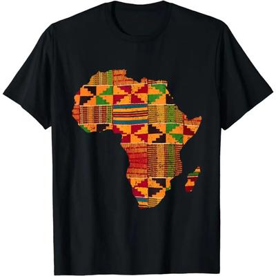 Крутая Африка Карта Kente Ткань Подарок Для Мужчин Женщин Африканский Любитель Футболка