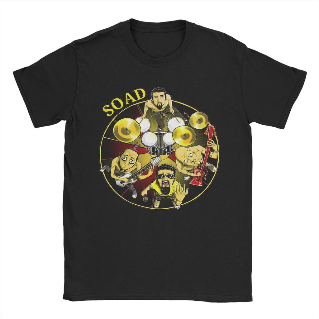 Novelty Punk Rock Band System Of A Down Tshirt Unisex Round Neck Short Sleeve Clothing Cotton Summer Top Tee