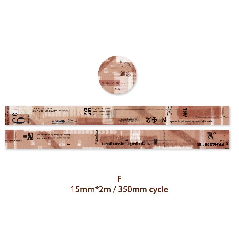 Journamm 15mm*2m Vintage Washi Paper Tapes DIY Scrapbooking Decor Photo Album Collage Stationery Materials Marking Adhesive Tape