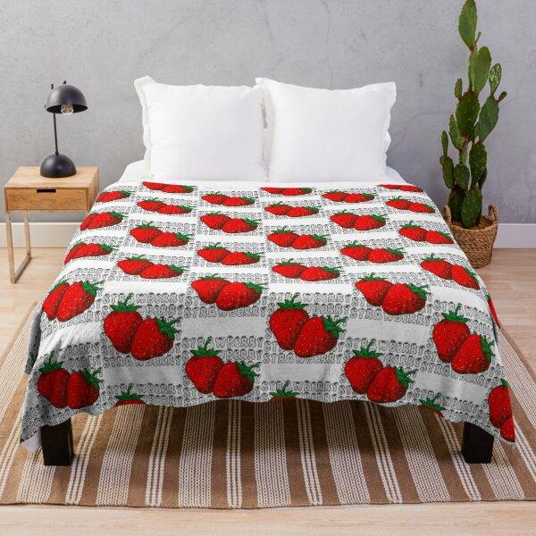 Cartoon Strawberry Theme Blanket Bedroom Soft Flannel Blanket Lunch Break Blanket