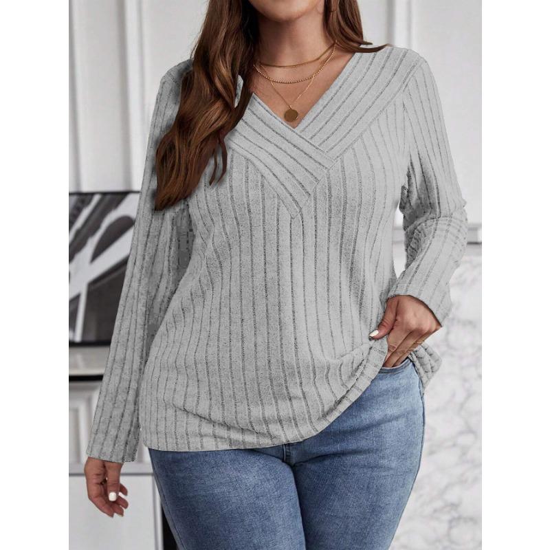 YYFS Женские модные повседневные весенне-осенние однотонные блузки и рубашки с v-образным вырезом и длинным рукавом с принтом