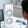 ABS Portable Mist Fan With LED Light For Colorful Cooling Dual Motor Rechargeable Humidifier Fan Air