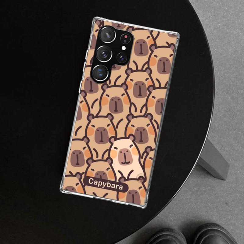 Чехол-кепка с кроликом и капибарой, мультяшное животное, для Samsung Galaxy S26 S25 Edge S24 S23 Ultra S22 Plus S21 FE S20 + Арт Индивидуальный