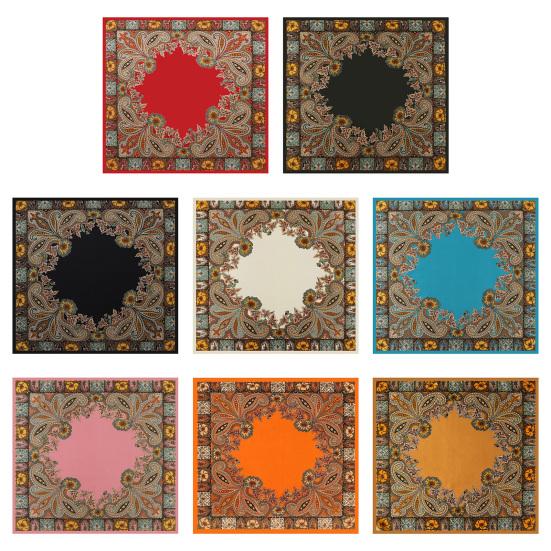 Kerchief Cashew Pattern Faux Silk Scarf Soft Smooth Bright Color Kerchief Simulated Silk Texture Kerchief