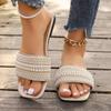 Fashion Plus Size 36-43 Women Shoes Summer Fashion Pearl Outdoor Sandals Casual Party Evening Non-slip Slippers Sandalias De Mujer