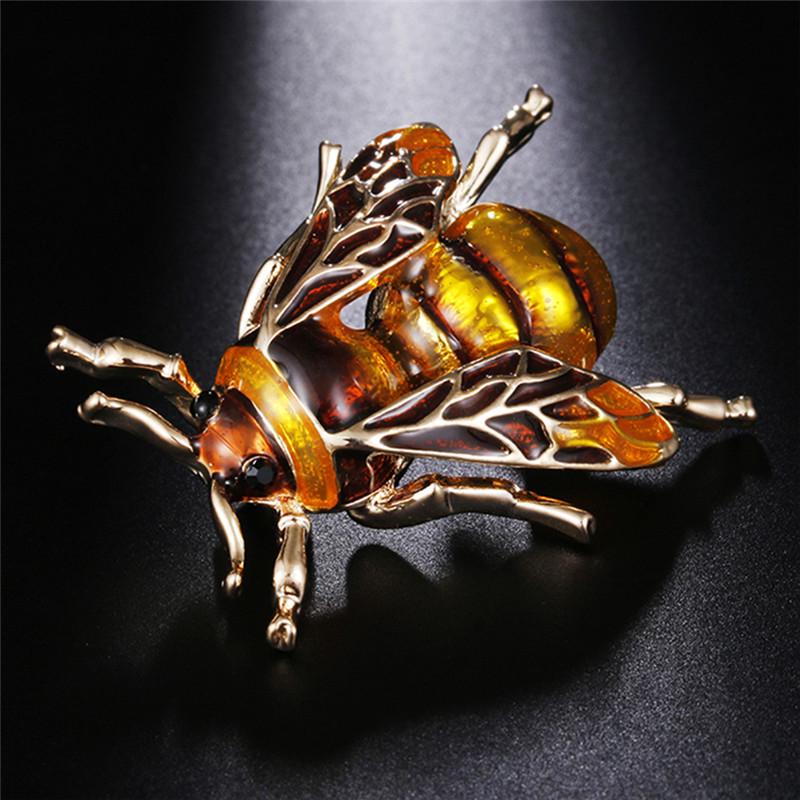 Винтажная эмалевая брошь-булавка в виде пчелы, рубашка, металлическая булавка в виде животного, аксессуары для одежды