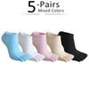 5 Pairs Toes socks No Show Pure Cotton Colorful Shallow Mouth Casual Soft Breathable,Deodorant,Invisible 5 Finger Harajuku Socks
