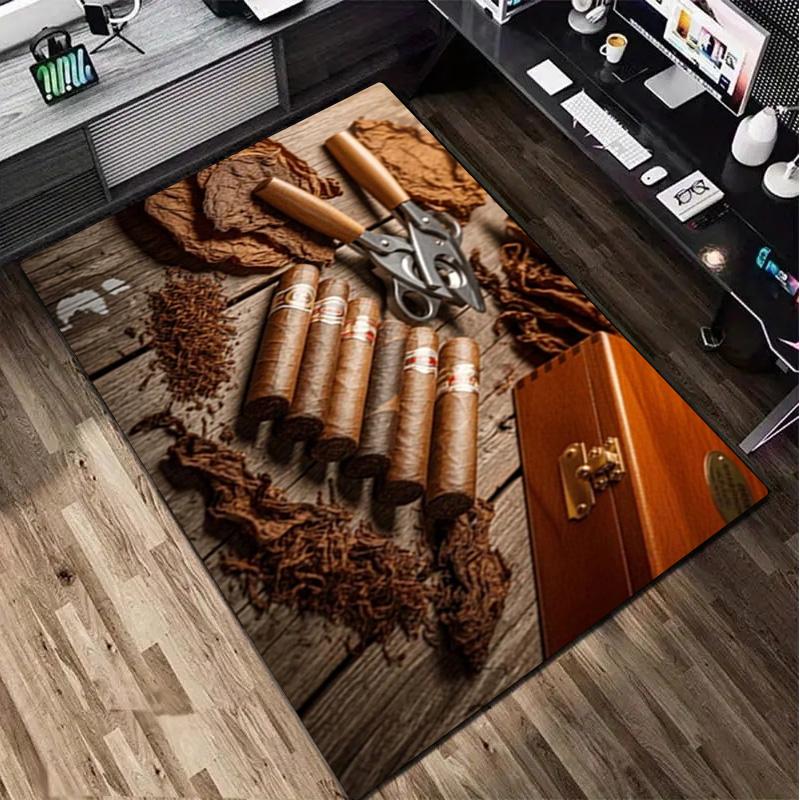 1Pc Cigar coffee beans pattern Rug - home decoration Carpet For Living Room Bedroom Flooring Computer Chair Area Rug