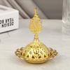 Incense Burner Hollow Golden Tower Oil Burner Arab Style Portable Censer Holder For Home Hotel Incense Holder Desk Yoga Ornament