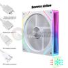 Infinity Mirror RGB Case Fan 120mm, LJ7 Pro 12cm 5V ARGB Ultra-Silent 23dBA 600-1800 PWM PC Cabinet Cooling