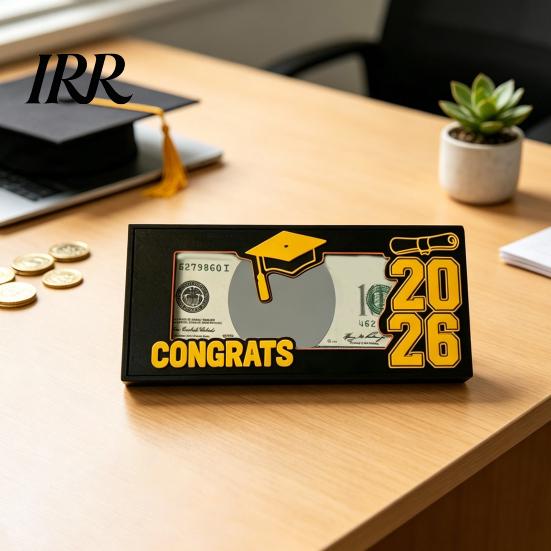 Wooden Graduation Box 2026 Money Holder Cash Gift Class of College Card Envelope for High School University Senior Graduates Durable Keepsake