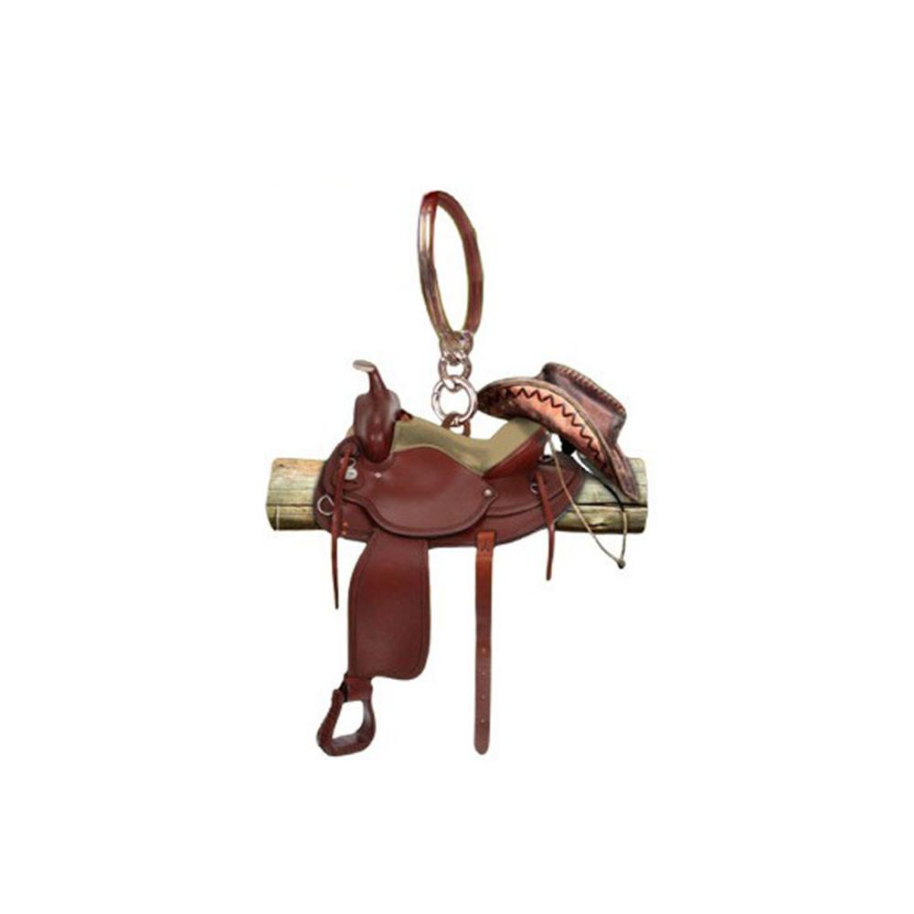 Horse Western Cowboy Saddle Shape Keychain Acrylic Charm Pendant Hanging Keyring Decoration Car Key Rings Holder Gifts Not 3D