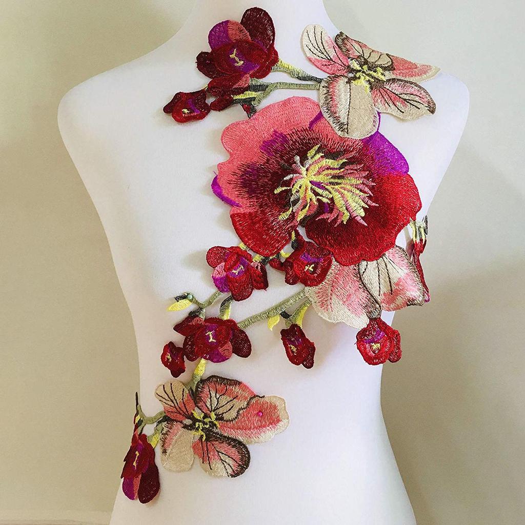 1 шт. Аппликация с вышивкой цветов для DIY одежды, платья, пришивные аксессуары, нашивки, аппликации для свадебного платья