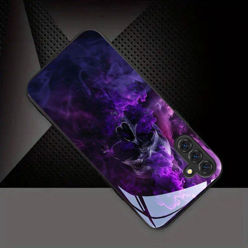 Закаленное Стекло Чехол Для Телефона Для Серии Galaxy S26 S21 S22 S23 S24 S25 FE Ultra Plus. Крутой дизайн черепа с фиолетовым дымом.