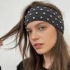 Однотонные повязки на голову с заклепками Корейский стиль Эластичная повязка на волосы Модная панк-повязка на голову Головной убор