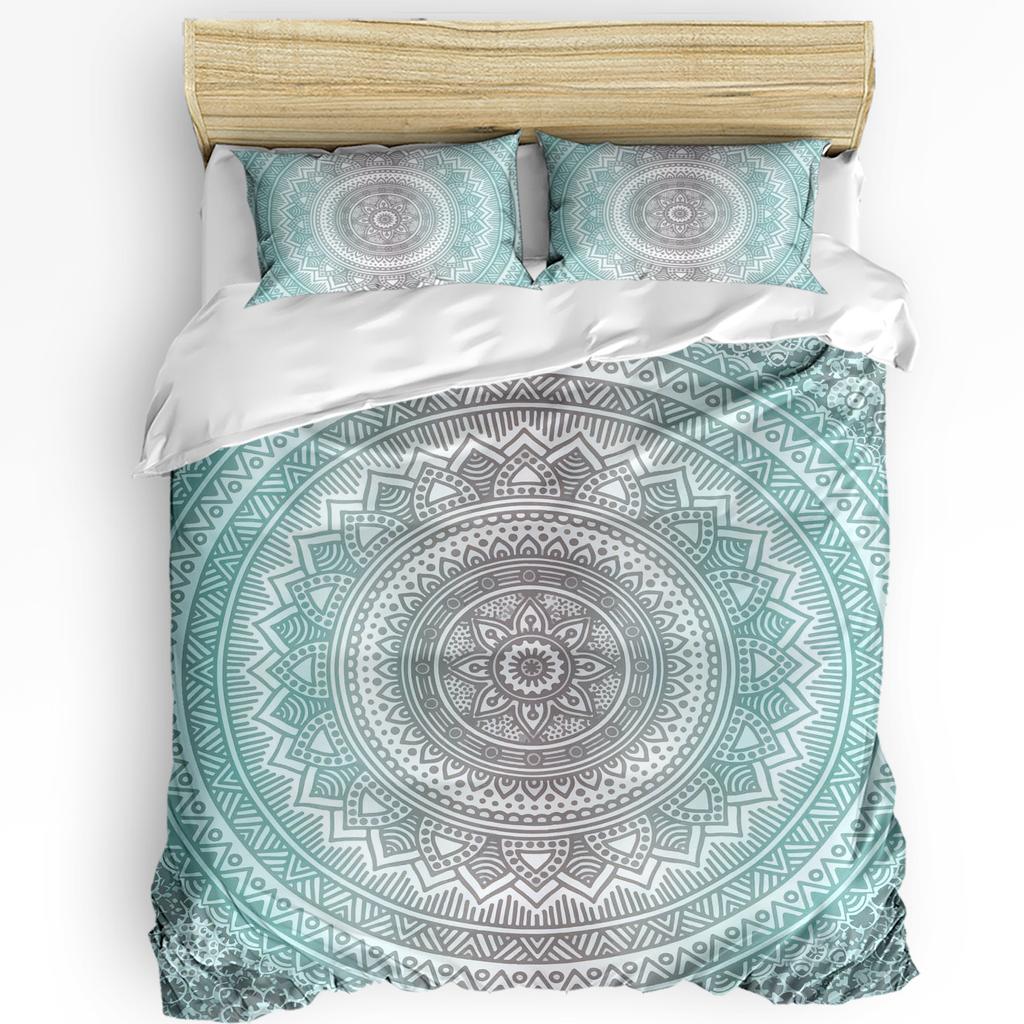 Purple Watercolor Mandala Duvet Cover Bed Bedding Collection Home Textile Quilt Cover Pillowcases Bedroom Double Bedding Collection No Linen