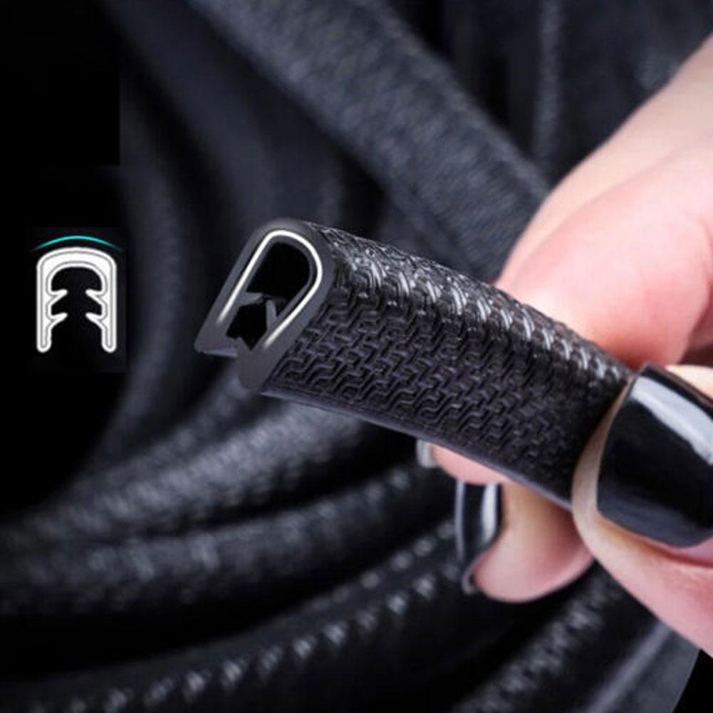 5/10 м черная полоса для защиты от столкновений на двери автомобиля, накладка на бампер, защитная полоса от царапин, уплотнительная лента, Стайлинг, декор автомобиля