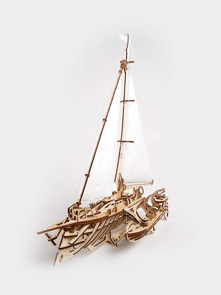 Ugears Тримаранная яхта 70059 Деревянный пазл, Набор для рукоделия и моделирования, Не требуется клей или инструменты, для взрослых