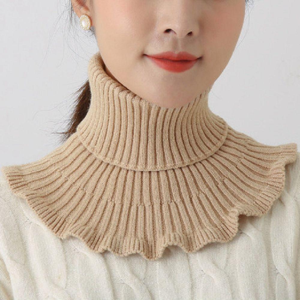 Decoration Accessories Ruffle Female Wool Scarf Korean Style Scarves Knitted Bib Fake Collar
