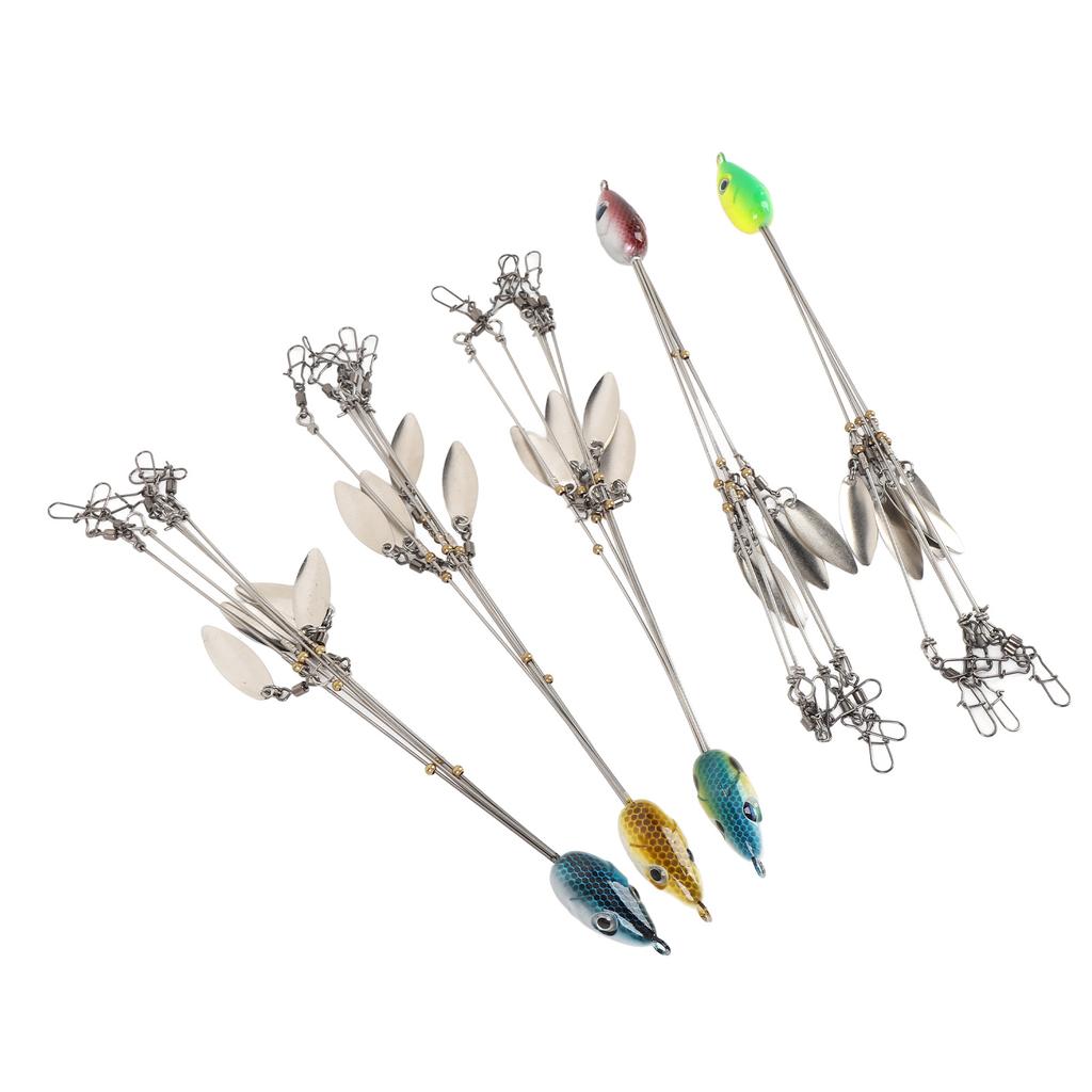 5 шт. рыболовные снасти приманки нержавеющая сталь нержавеющая высокая гибкость зонтик рыболовный комплект снасти для Bas
