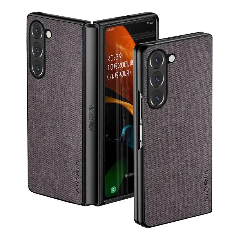 Чехол для Samsung Galaxy Z Fold 5 4 3 5G Fold5, роскошный текстильный кожаный чехол для Samsung Galaxy Z Fold 5, чехол