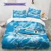 San Jose Sharks Pattern Bedding Set Quilt Cover Pillowcase Home Decor Gift (1 * duvet cover + 2 * pillowcase, without core)