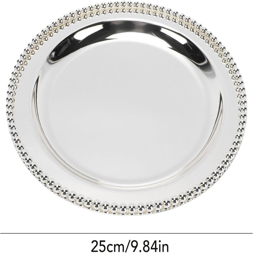 Metal Decorative Tray Smooth Finished Charger Plate Decorative Display Plate Dinner Serving