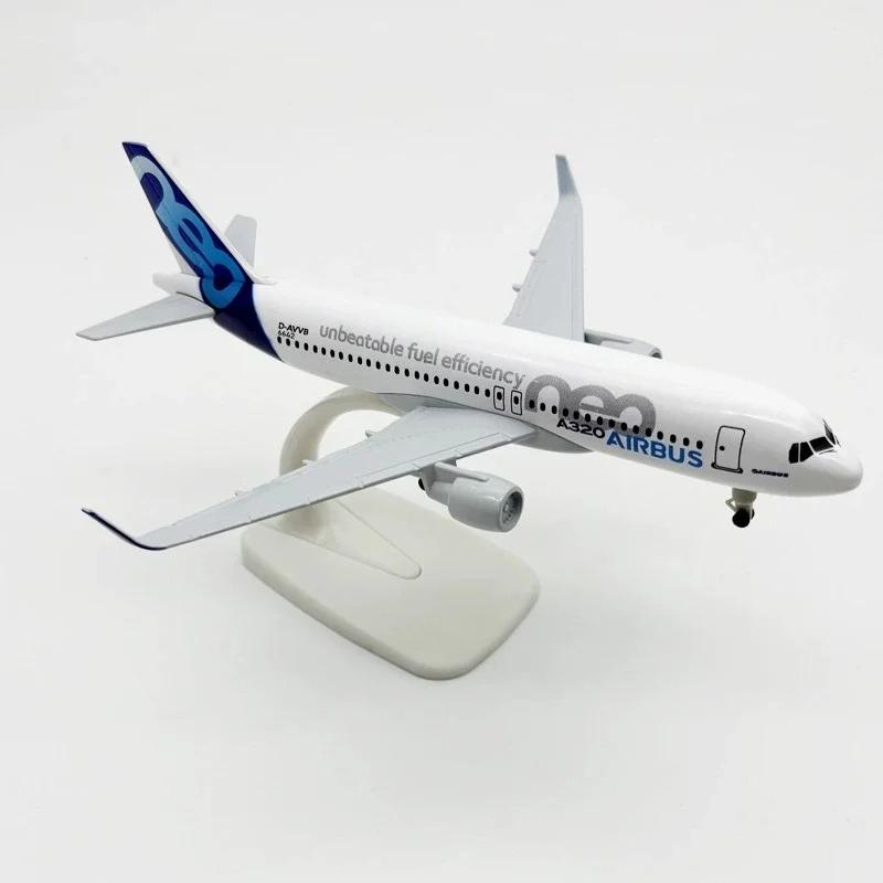 20 см Прототип Модель самолета A320 Металлическая копия Миниатюрный самолет с шасси Декор комнаты Сувенир Игрушка Коллекция авиации