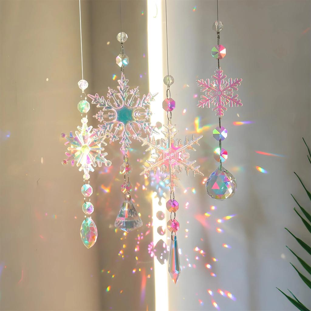 New Christmas Tree Decorations Crystal Christmas Decorations Hanging Acrylic Snowflakes and Icicles Christmas Tree Hangings