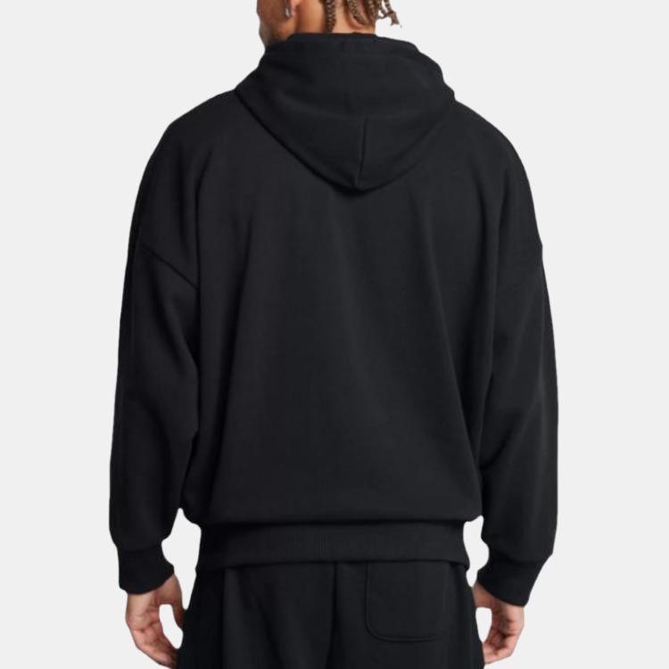 Under Armour Icon пуловер с капюшоном и надписью Letter, толстовка с длинным рукавом, мужская толстовка, черная 1386549-001