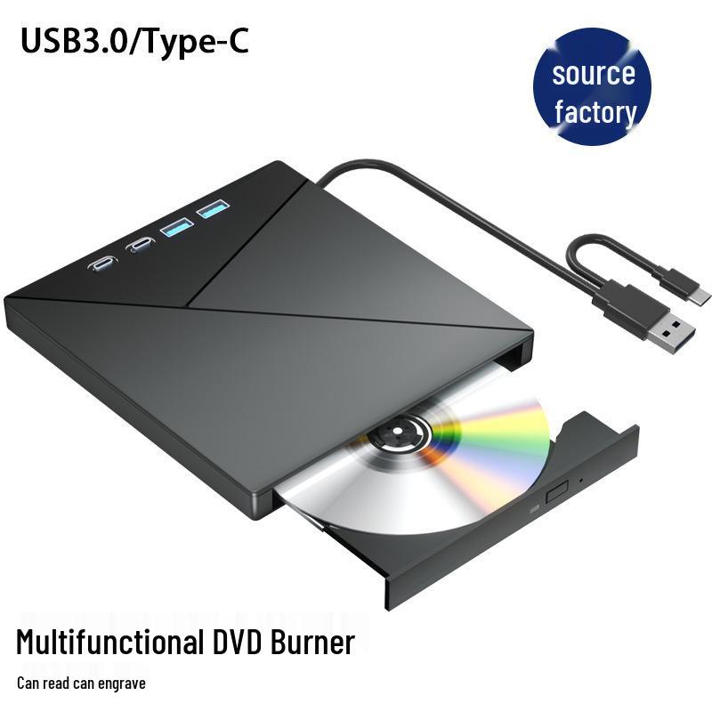 7-in-1 USB 3.0 External DVD Burner & Type-C Multifunctional CD Drive