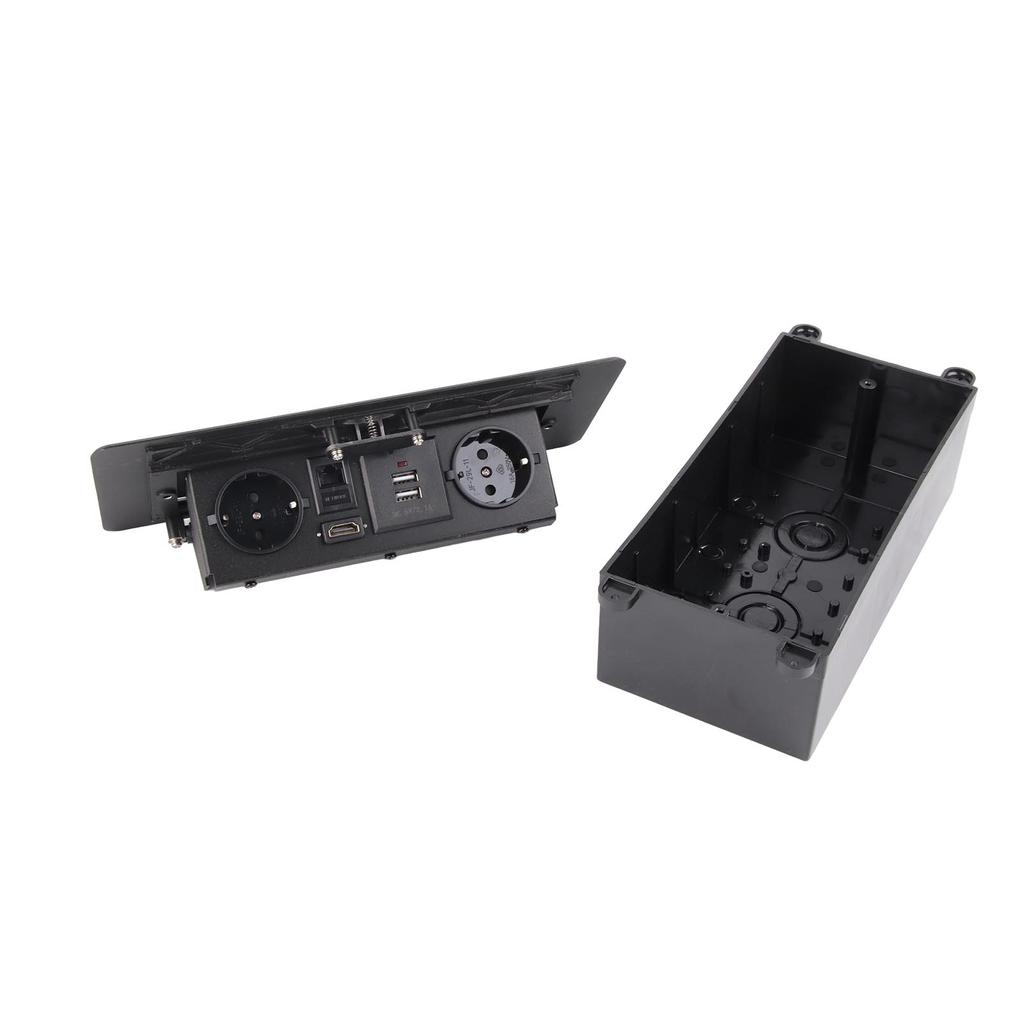 Floor Power Socket Aluminum Alloy Modern Dustproof Recessed Outlet with USB Video