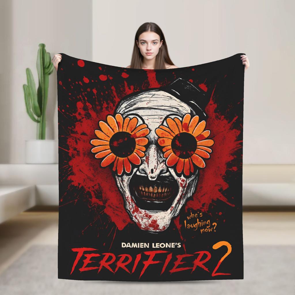 Пледы с принтом Art Crispies Терроризатор Клоун Теплые Новые Плюшевые Пледы для Детей Гостиной Фланелевые Покрывала Постельное Покрытие