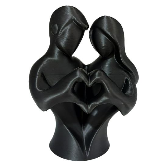 Скульптурная Художественная Текстура 3D Печатная Статуэтка Сердце для Пары, Абстрактная Минималистичная Фигурка Объятия Влюбленных, Романтическое Настольное Украшение Любви, Простое в Уходе