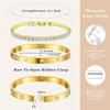 Stackable Gold Bracelets Bangles for Women Girls 14K Gold Plated Cubic Zirconia Tennis Bracelet Stainless Steel Jewelry Gifts