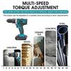 288VF 350 Нм 3 в 1 Аккумуляторная дрель Бесщеточный ударный шуруповерт 1/2 дюйма Ударная дрель с набором сверл + отвертка Электроинструмент