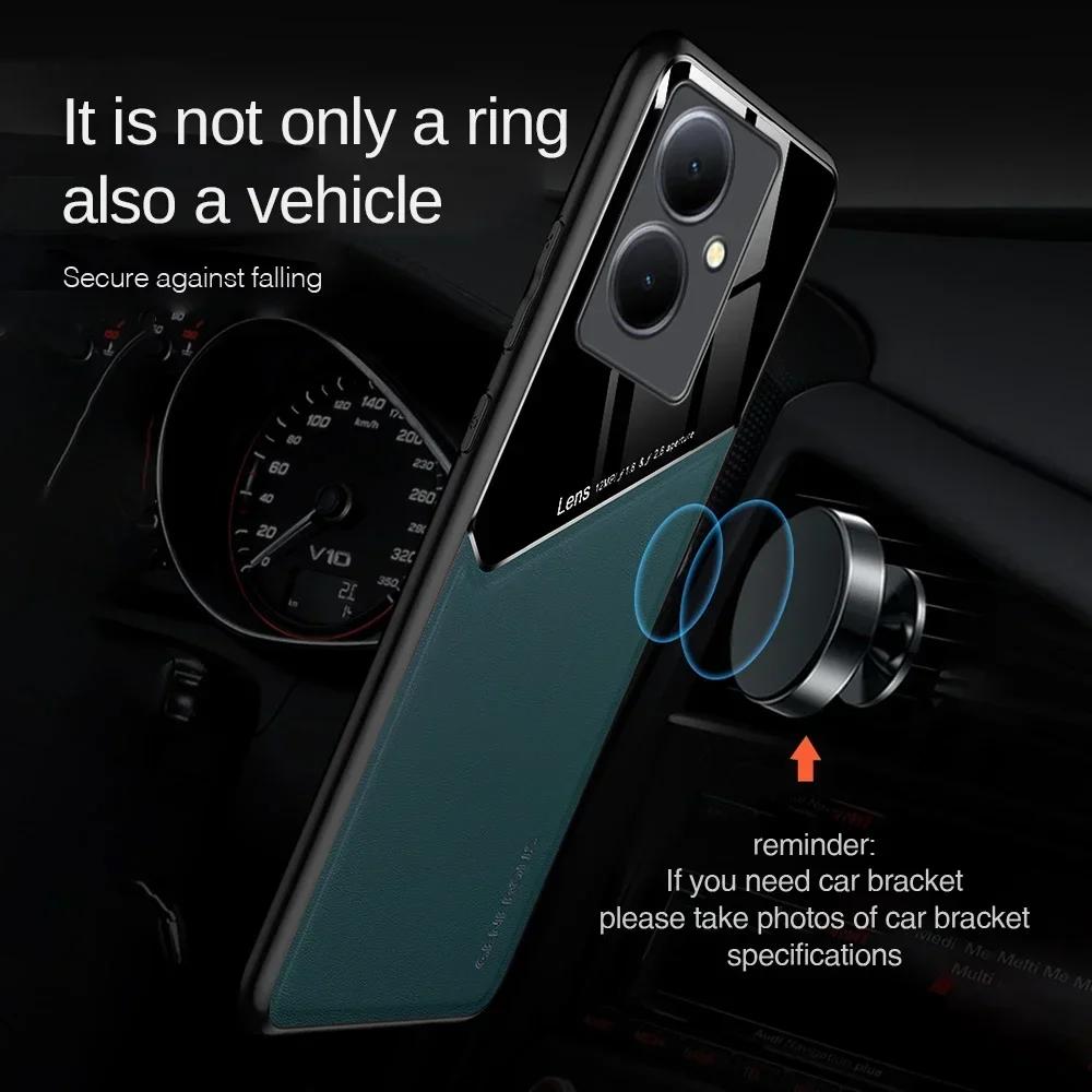 Роскошный кожаный автомобильный магнитный защитный чехол для VIVO Y17S Y27 5G Y78 Y36 Y100 Y02 Y02S 16 22S 35 Y8 38 4G защитный противоударный защитный чехол