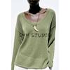 Summer New Women clothes French style Design Knitted Holiday Style Long sleeve round Neck Knit 5536029