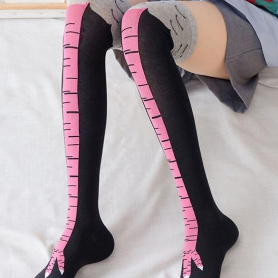 1 пара женских чулок с забавным принтом куриных лапок, одинаковых цветов, длиной до колена, эластичные, противоскользящие, мягкие, теплые, подарок на День Святого Валентина, женский зимний подарок