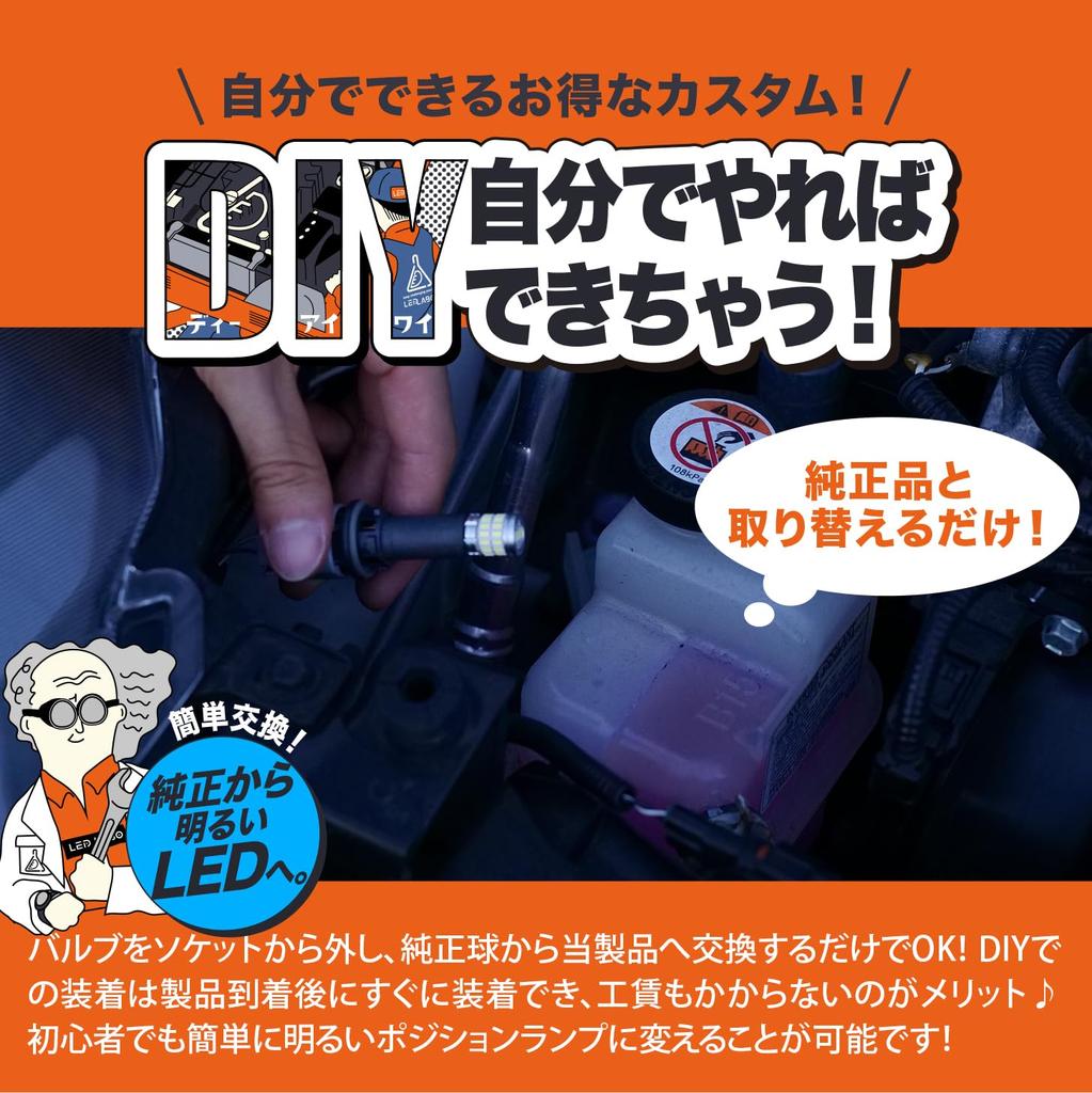 LEDLABO T10 LED Position Lamp Small White White Explosive Wedge Ball for Vehicle Inspection Car (T10 3014+3030)